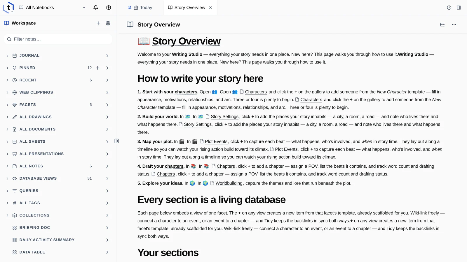 Tidy for Writers